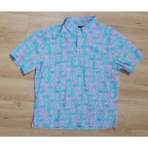 Chubbies The Nutter Mens Polo Size XL Short Sleeve Retro Blue